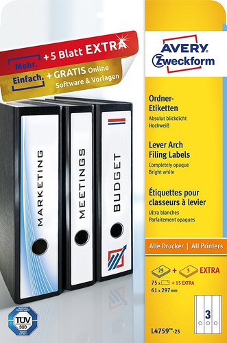 Avery zweckform ordnerrücken - avery,